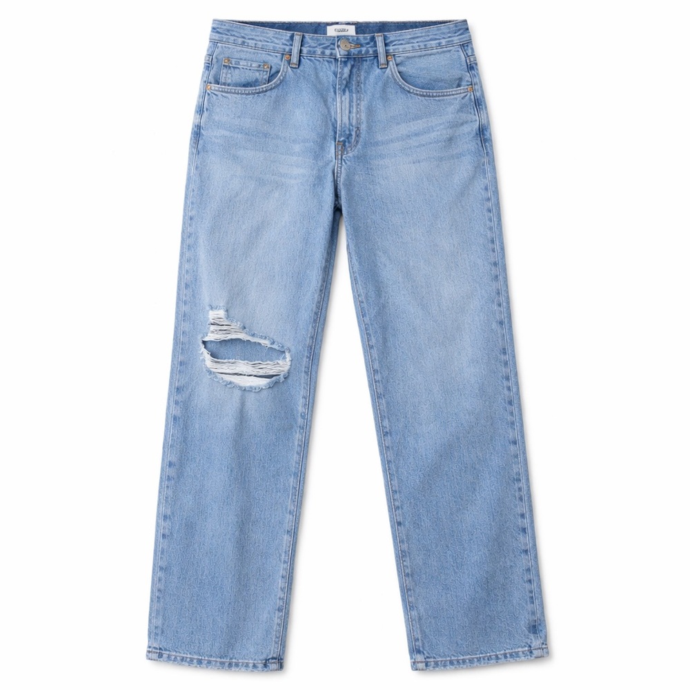 Pistola Mid Rise Distressed Straight Jeans 28 Light Wash